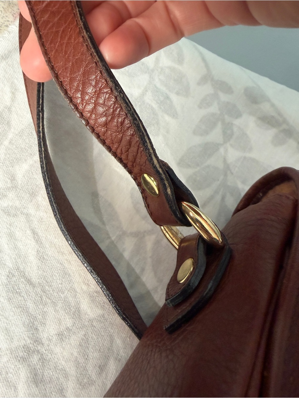 Vintage Oroton Brown Leather Crossbody Bag Pebbled Leather Australia Boho - Picture 9 of 11